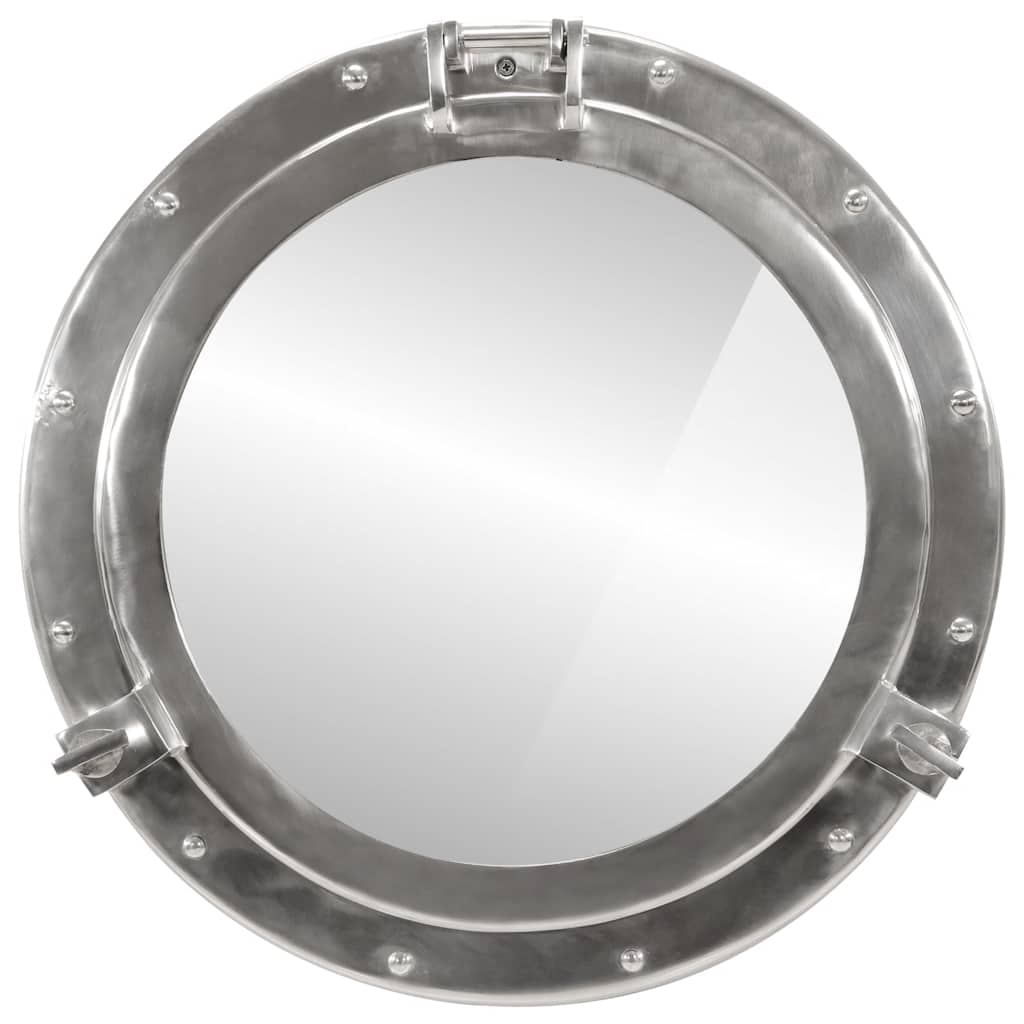 koøjespejl diam. 50 cm væghængt aluminium og glas