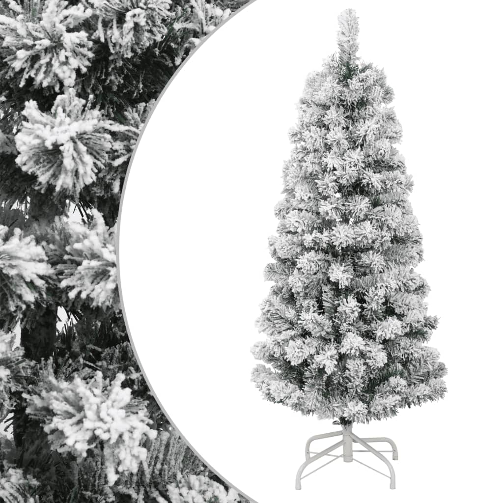kunstigt juletræ med sne 120 cm hængslet
