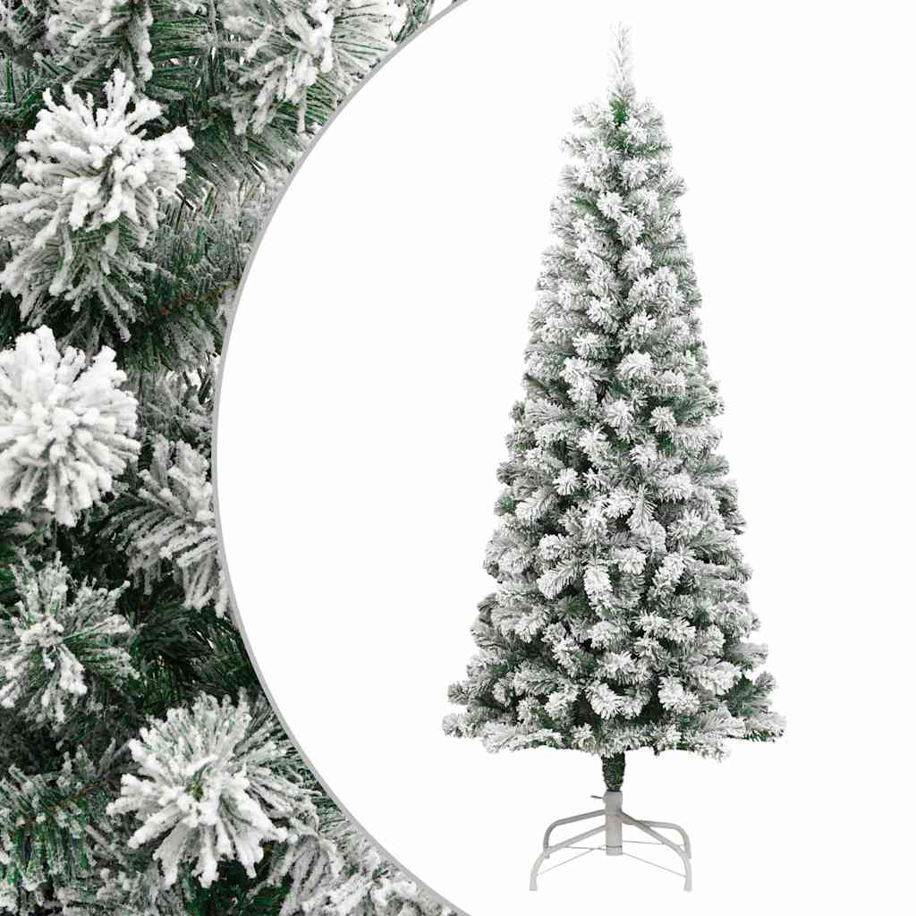 kunstigt juletræ med sne 180 cm hængslet