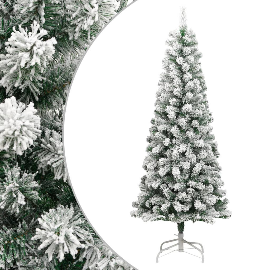 kunstigt juletræ med sne 210 cm hængslet