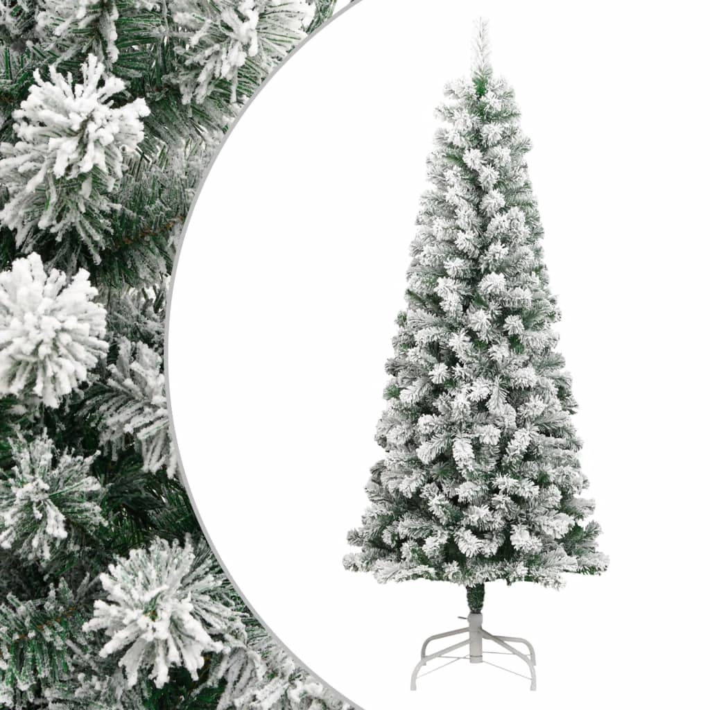 kunstigt juletræ med sne 240 cm hængslet