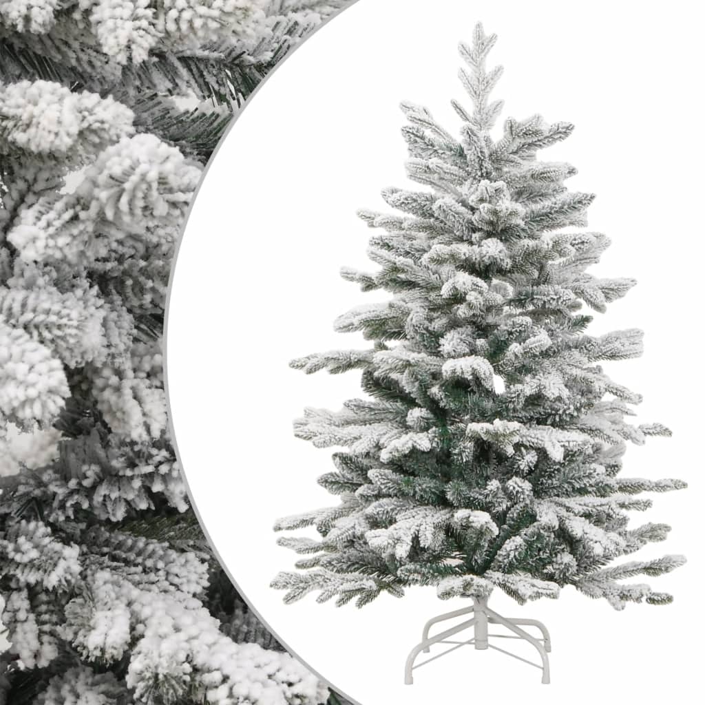 kunstigt juletræ med sne 120 cm hængslet