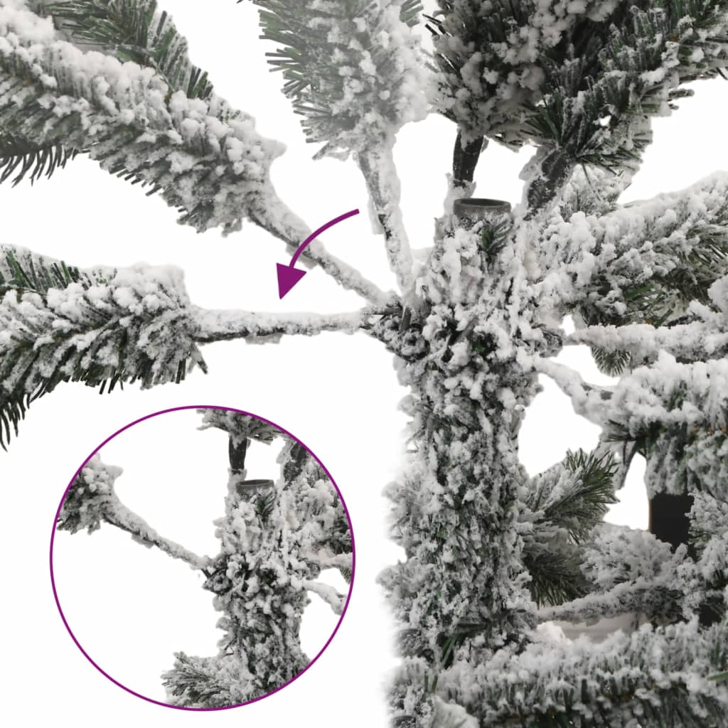 kunstigt juletræ med sne 120 cm hængslet