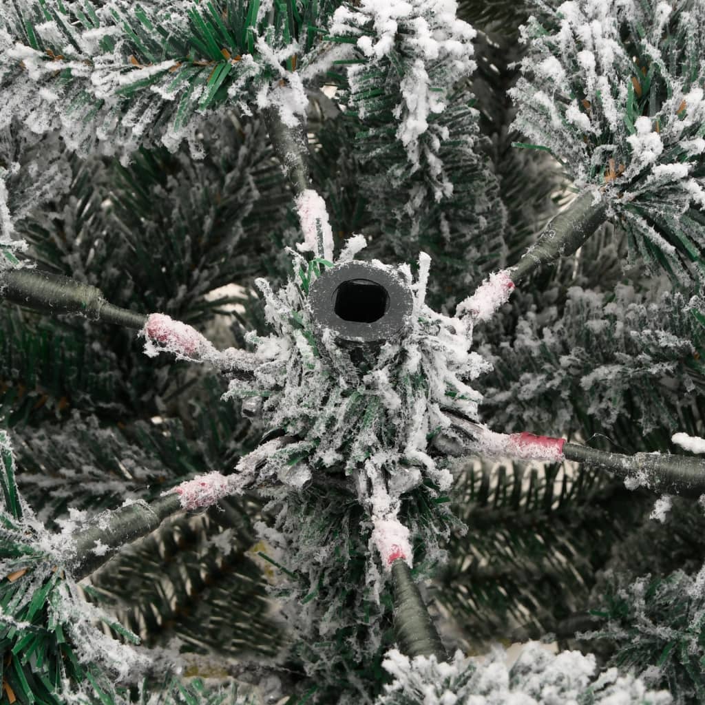 kunstigt juletræ med sne 150 cm hængslet