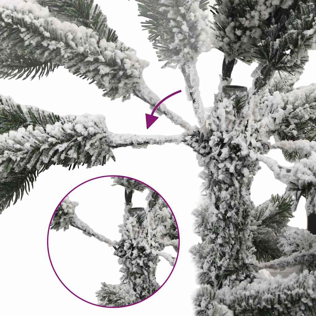 kunstigt juletræ med sne 180 cm hængslet