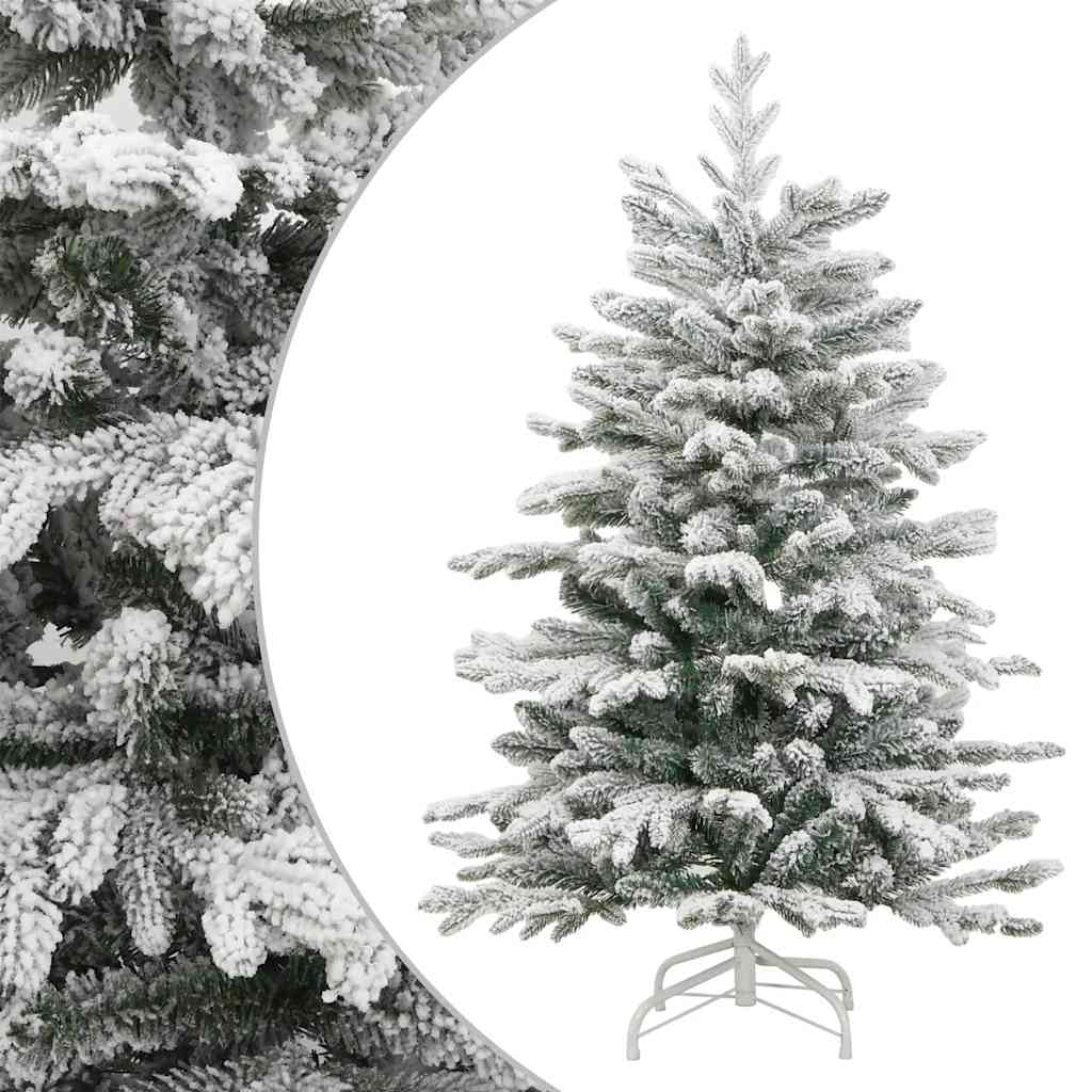 kunstigt juletræ med sne 210 cm hængslet
