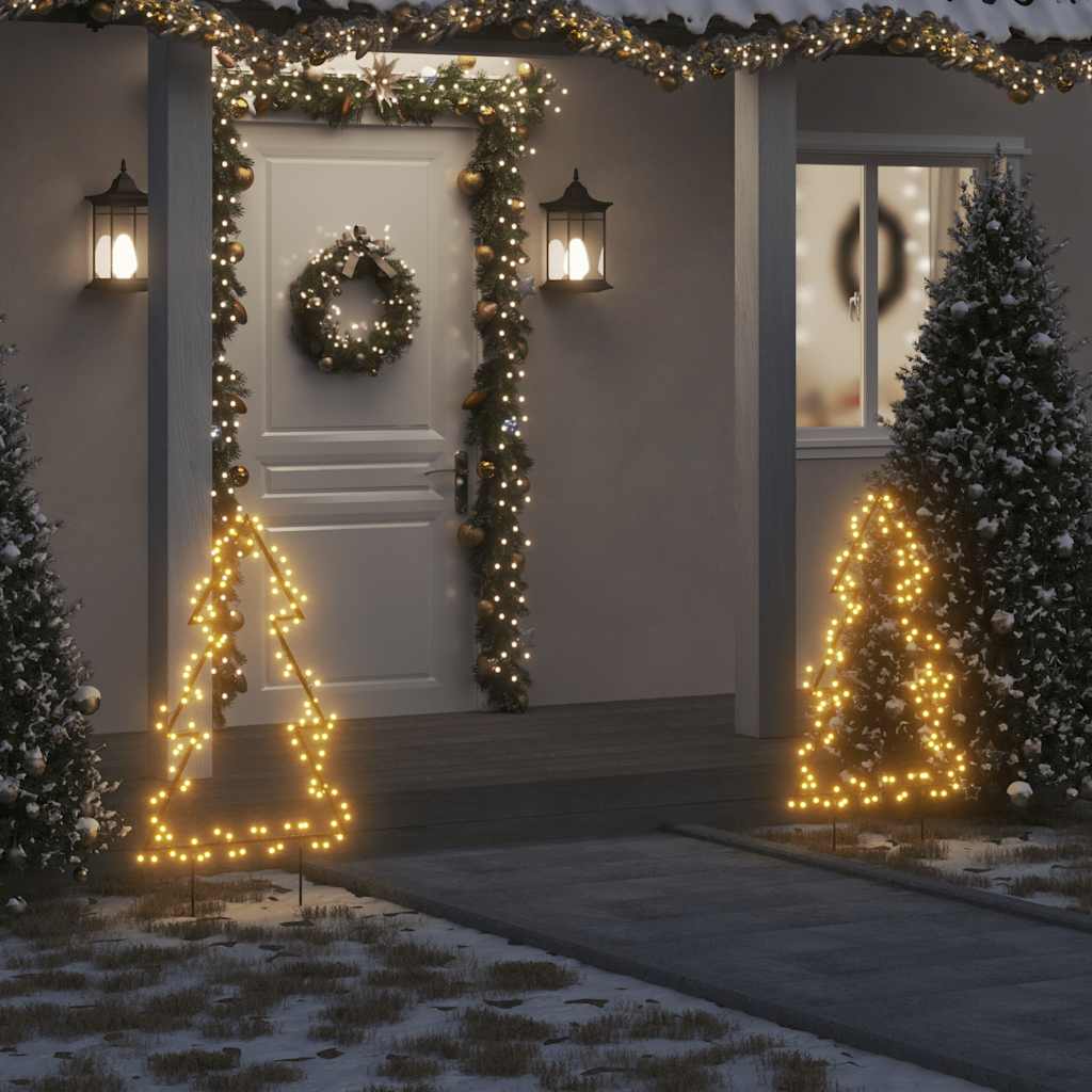 juledekoration med jordspyd juletræsfigur 115 LED'er 90 cm