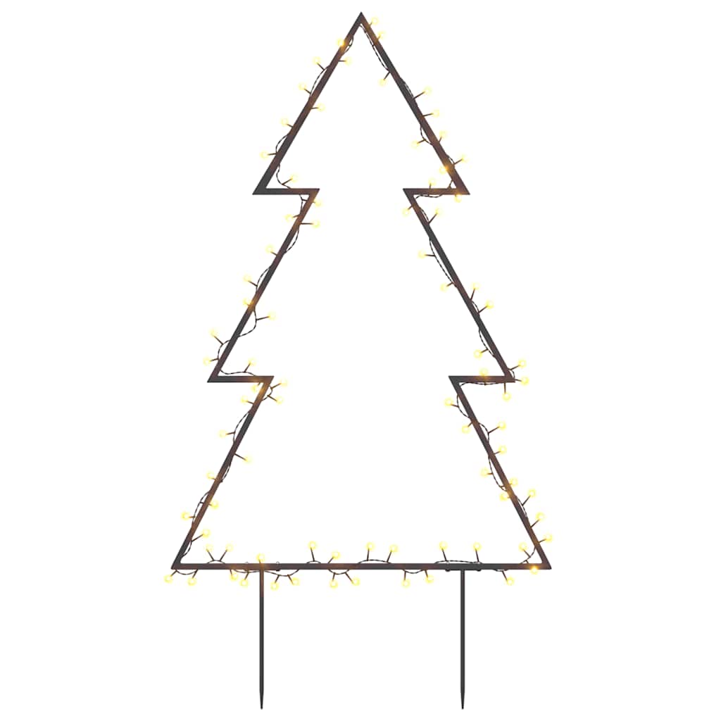 juledekoration med jordspyd juletræsfigur 80 LED'er 60 cm