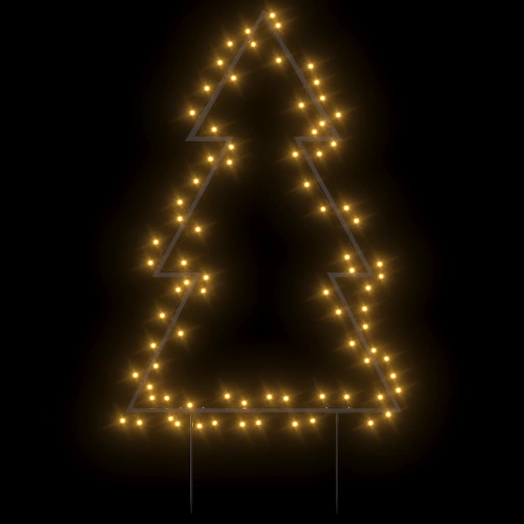 juledekoration med jordspyd juletræsfigur 80 LED'er 60 cm