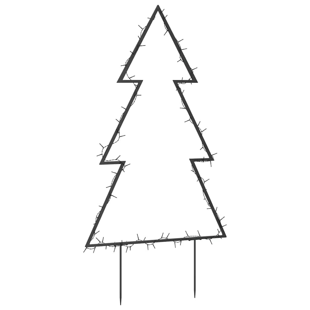 juledekoration med jordspyd juletræsfigur 80 LED'er 60 cm