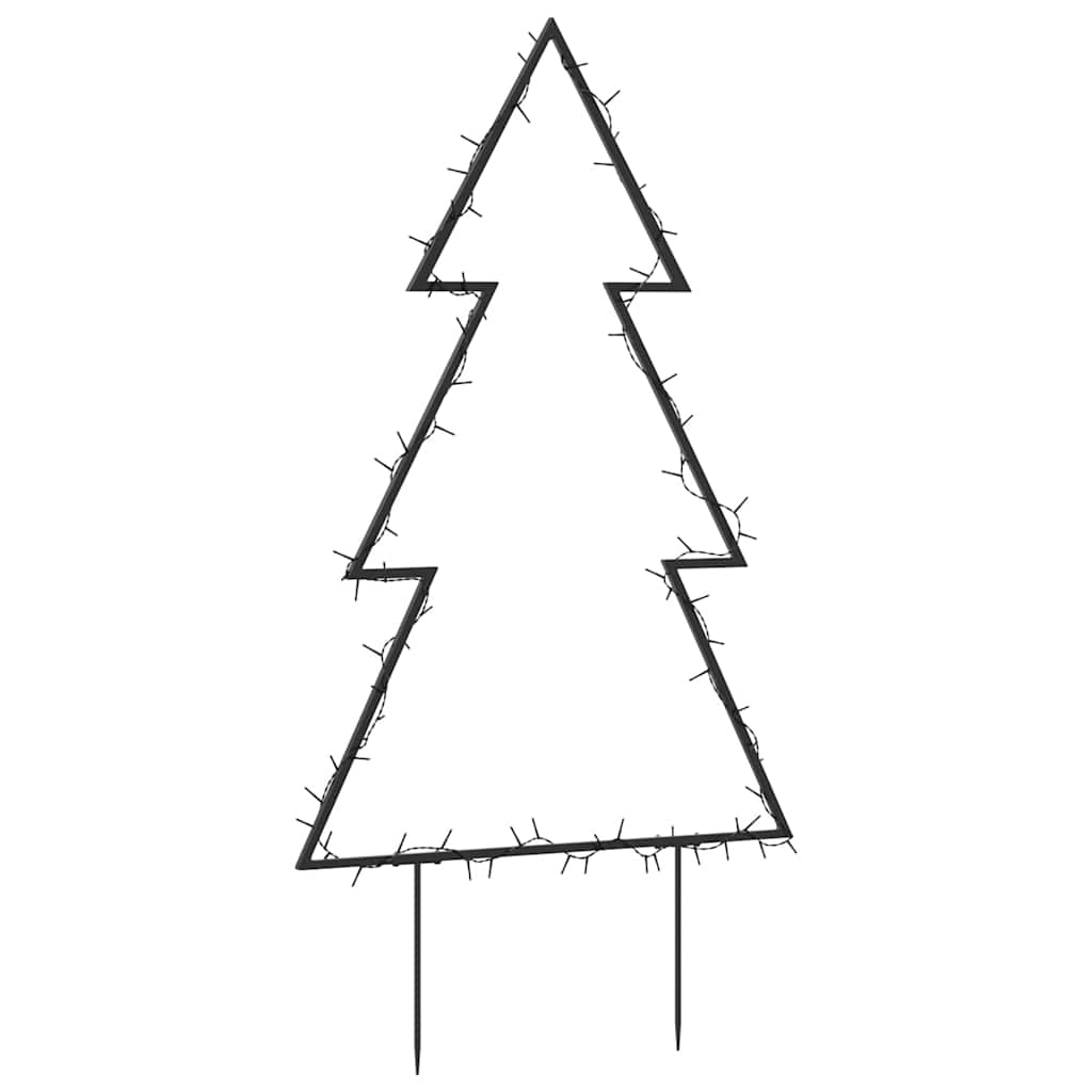 juledekoration med jordspyd juletræsfigur 80 LED'er 60 cm