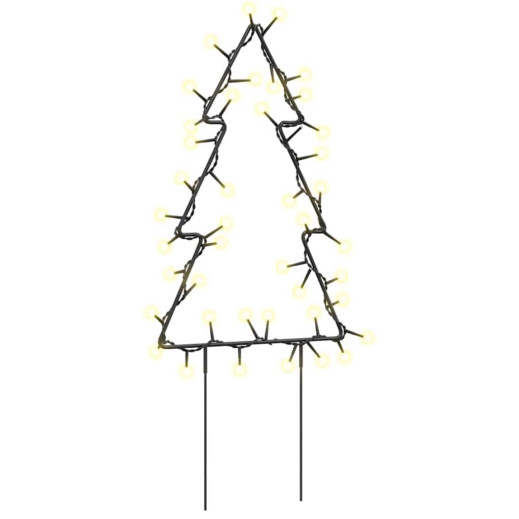 juledekoration med jordspyd juletræsform 3 stk. 50 LED'er 30 cm