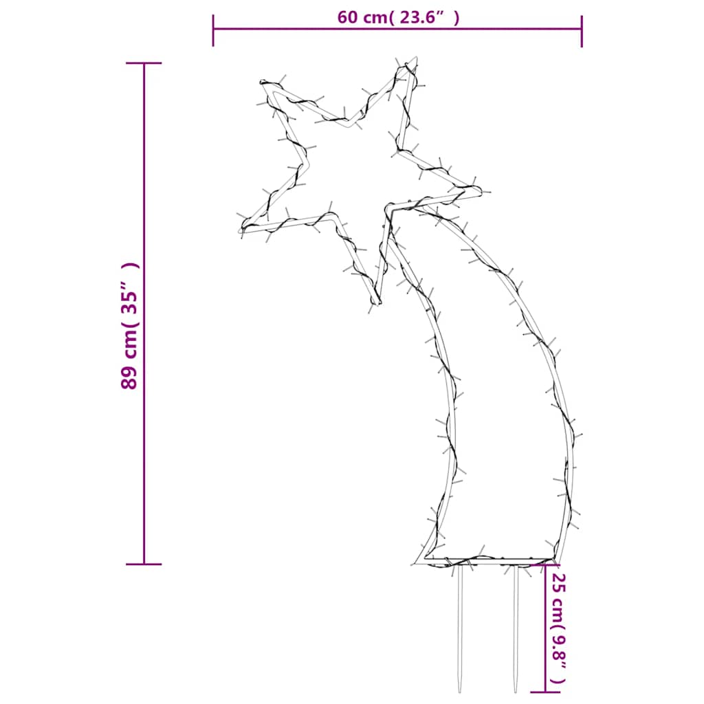 stjerneskud med jordspyd 115 LED'er 89 cm