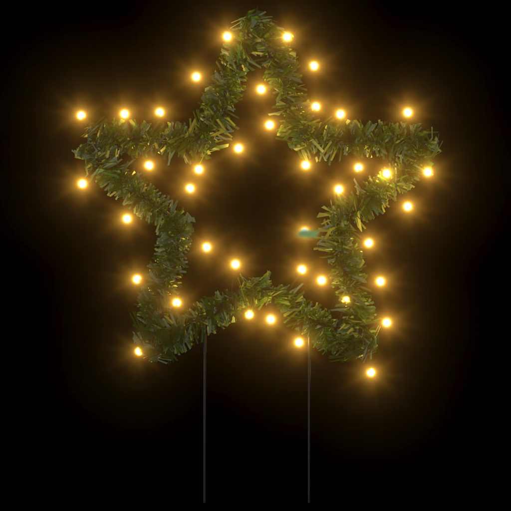 julestjerne med jordspyd 3 stk. 50 LED'er 29 cm