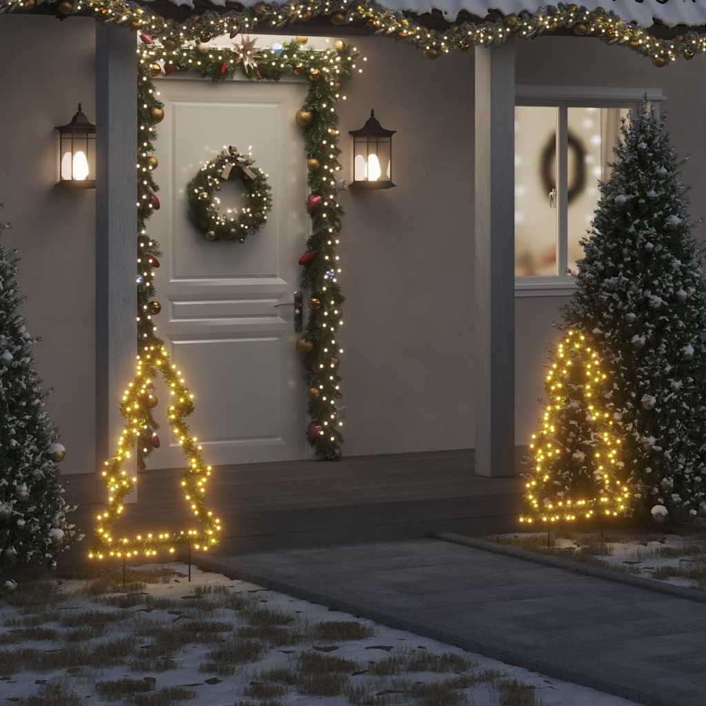 juledekoration med jordspyd juletræsfigur 115 LED'er 90 cm