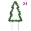 juledekoration med jordspyd juletræsform 3 stk. 50 LED'er 30 cm