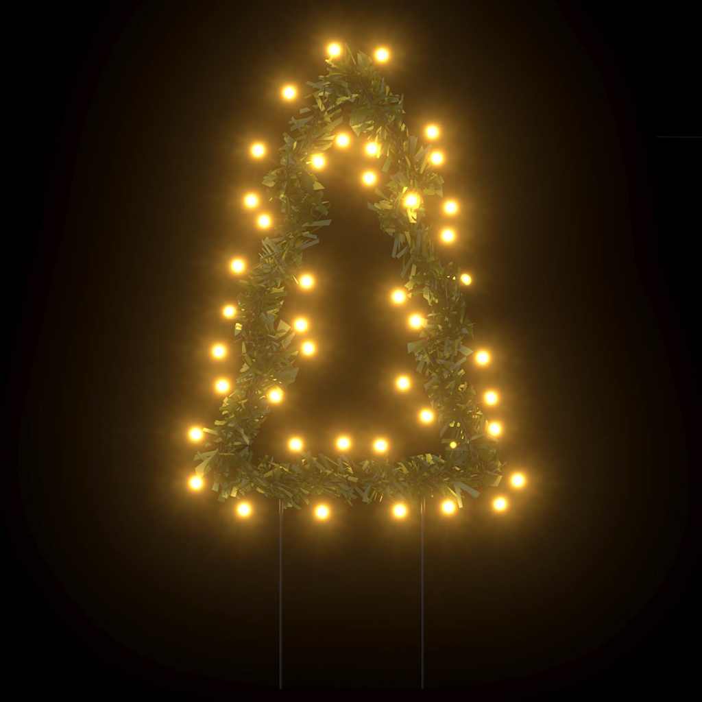 juledekoration med jordspyd juletræsform 3 stk. 50 LED'er 30 cm