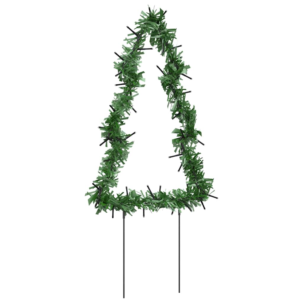 juledekoration med jordspyd juletræsform 3 stk. 50 LED'er 30 cm