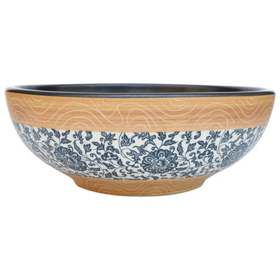 håndvask til bordplade Φ41x14 cm rund keramik flerfarvet