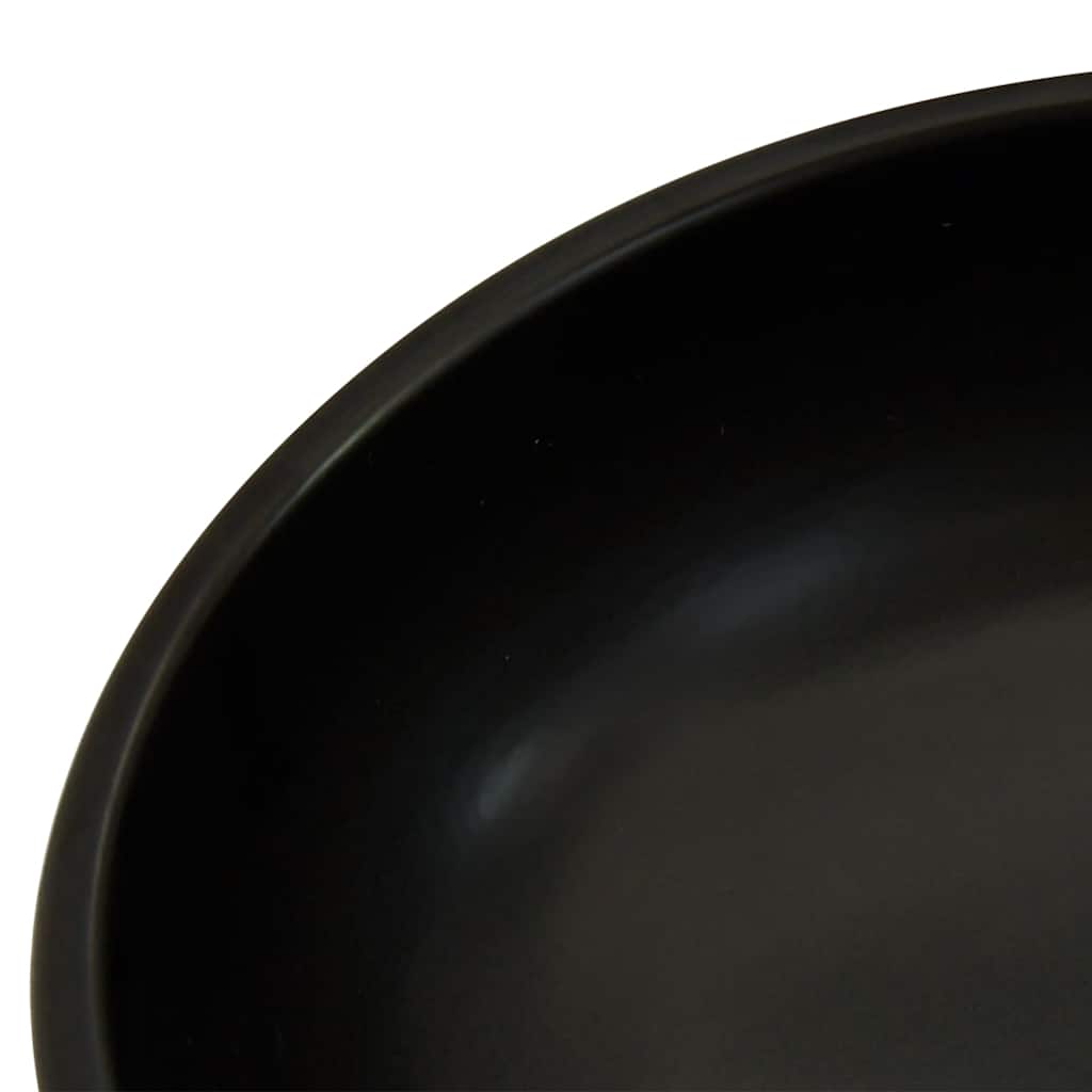 håndvask til bordplade Φ41x14 cm rund keramik sort og blå
