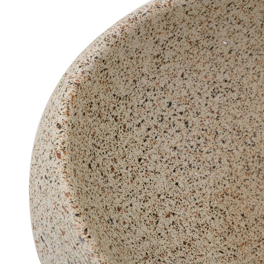 håndvask til bordplade 59x40x15 cm oval keramik sandfarvet