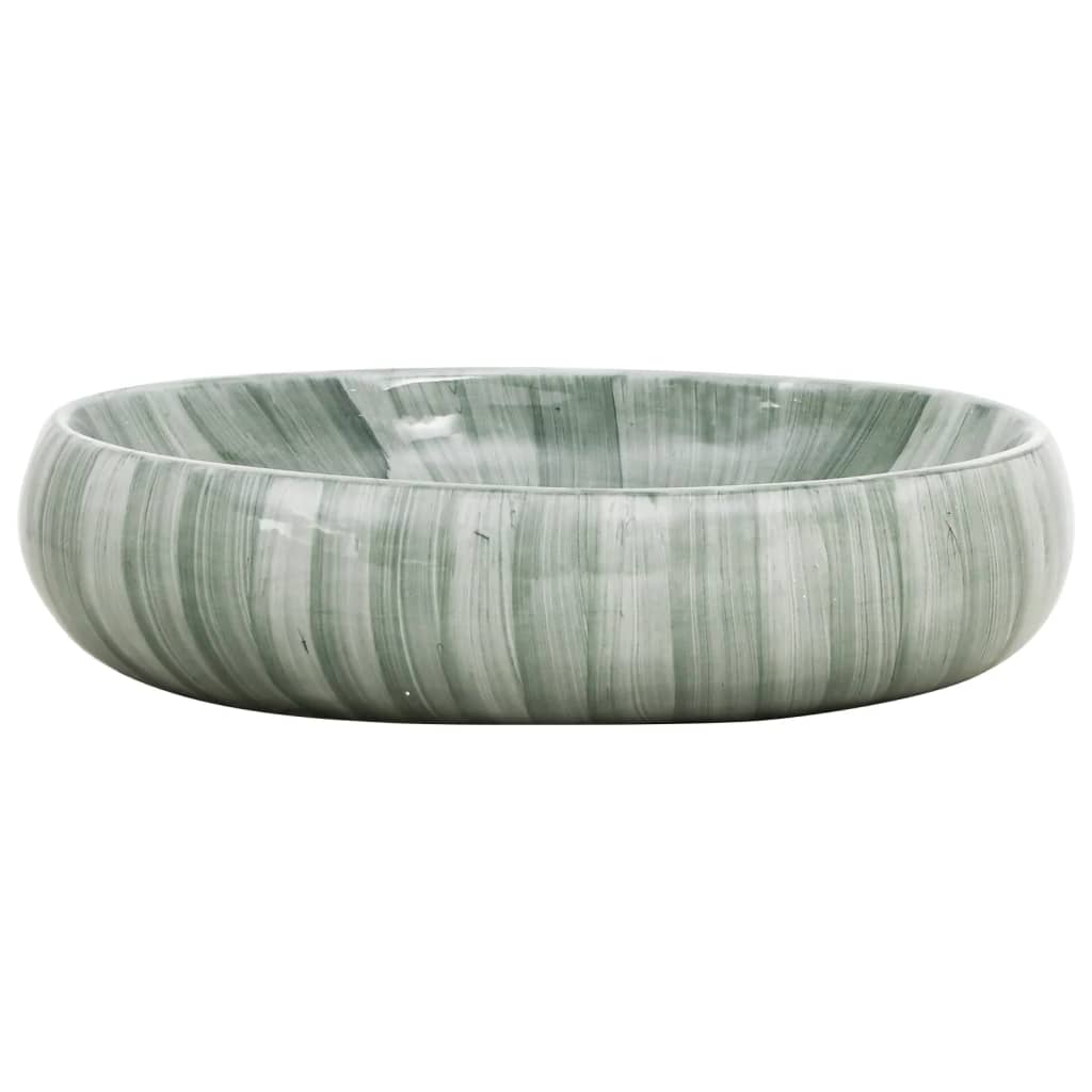 håndvask til bordplade 59x40x15 cm oval keramik grøn