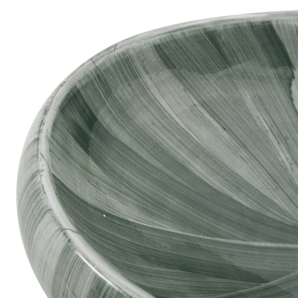 håndvask til bordplade 59x40x15 cm oval keramik grøn