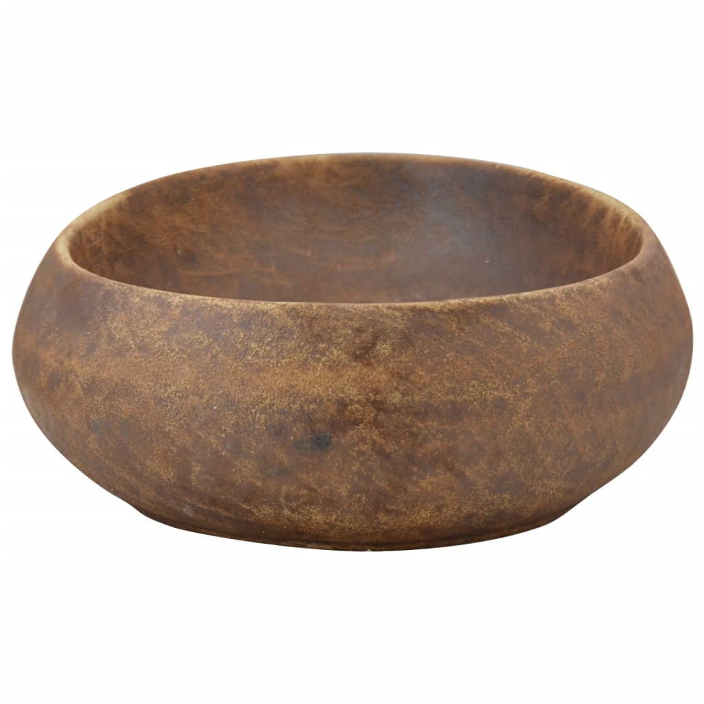 håndvask til bordplade 59x40x15 cm oval keramik brun