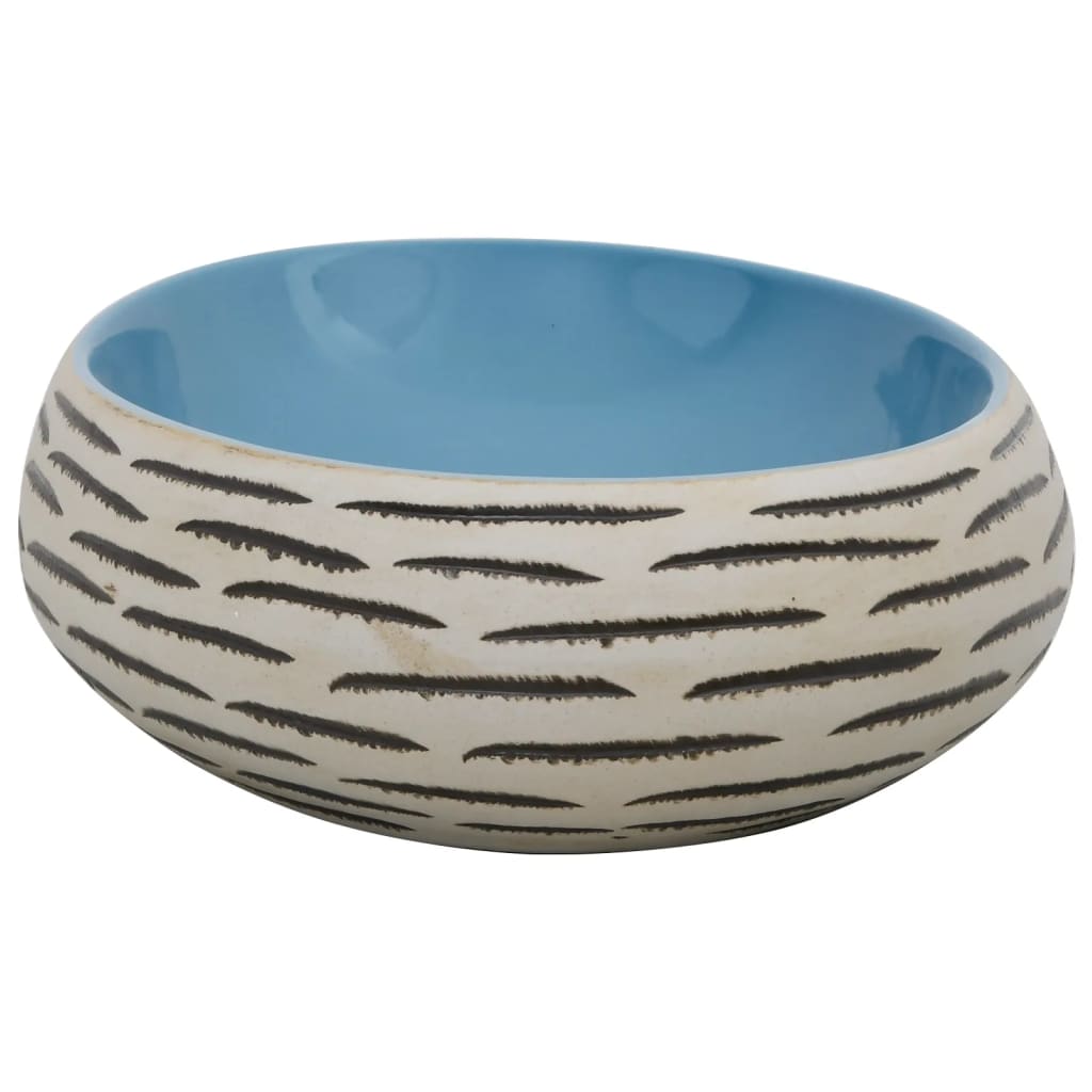 håndvask til bordplade 59x40x15 cm oval keramik flerfarvet