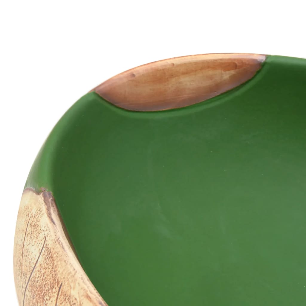 håndvask til bordplade 59x40x15 cm oval keramik grøn og brun