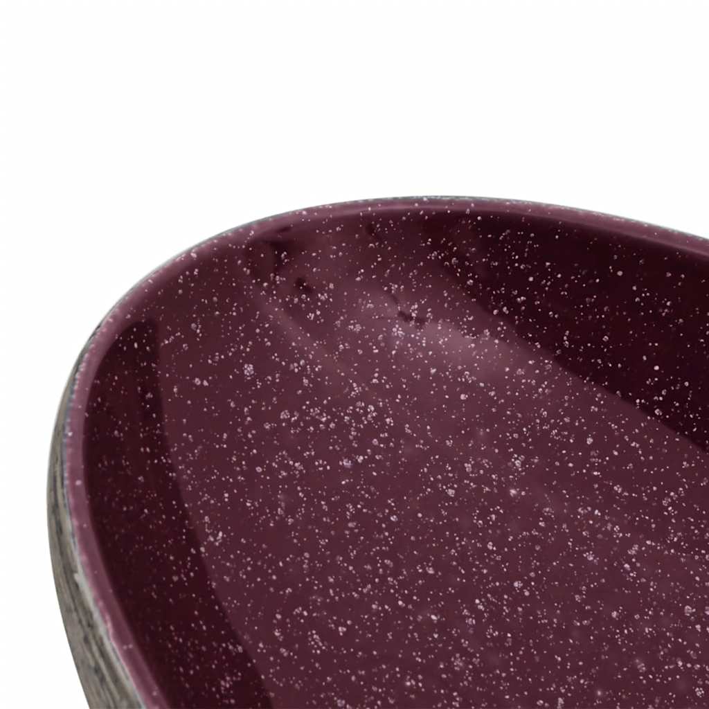 håndvask til bordplade 59x40x14 cm oval keramik lilla og grå