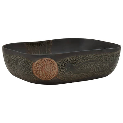 håndvask til bord 48x37,5x13,5 cm rektangulær keramik sort
