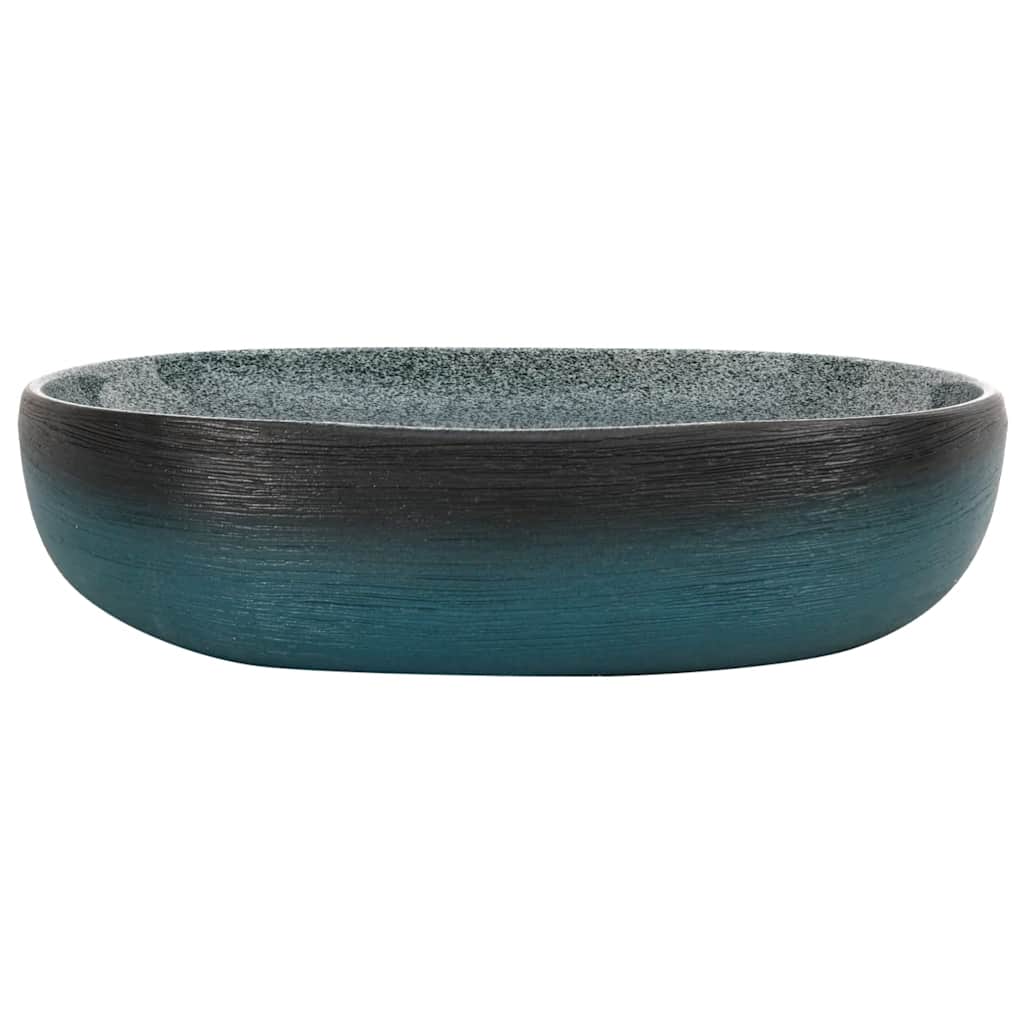 håndvask til bordplade 59x40x14 cm oval keramik turkis