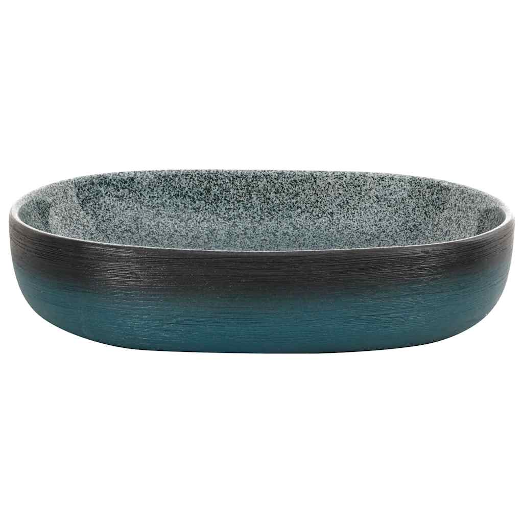 håndvask til bordplade 59x40x14 cm oval keramik turkis