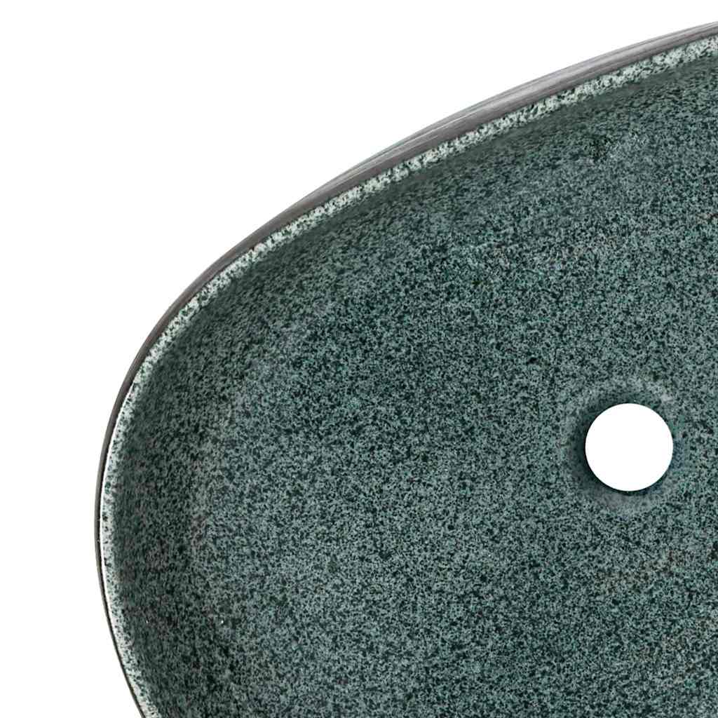 håndvask til bordplade 59x40x14 cm oval keramik turkis