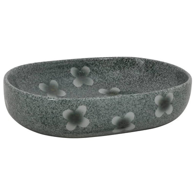 håndvask til bordplade 59x40x14 cm oval keramik blå