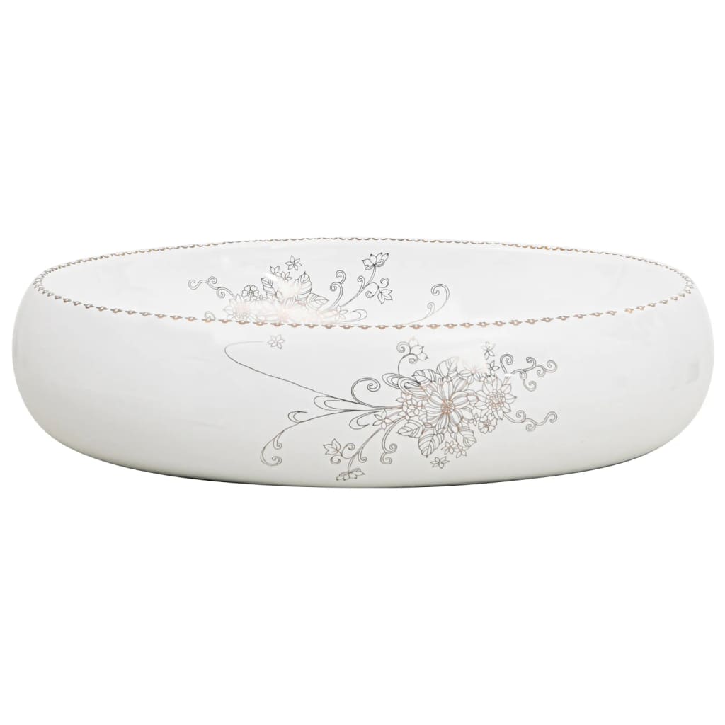 håndvask til bordplade 59x40x15 cm oval keramik hvid