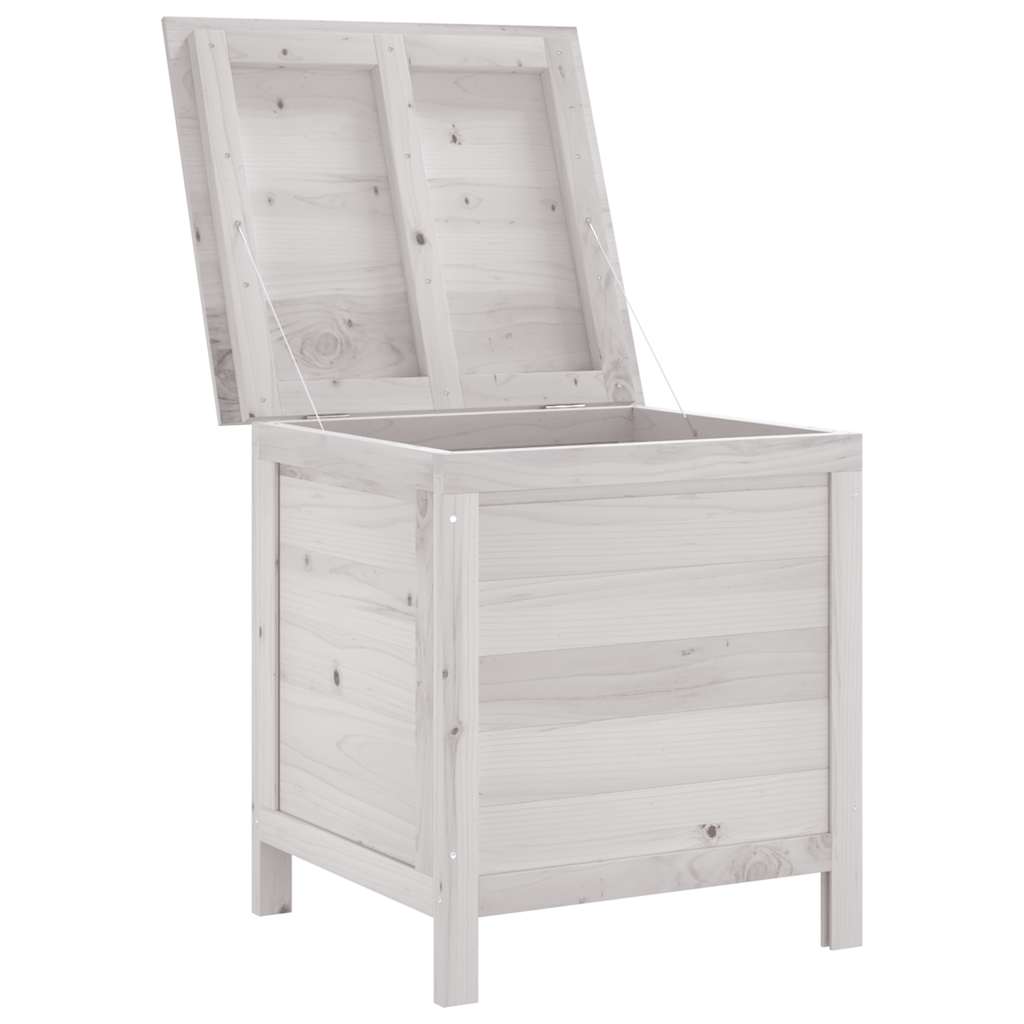 opbevaringsboks til haven 50x49x56,5 cm massivt grantræ hvid