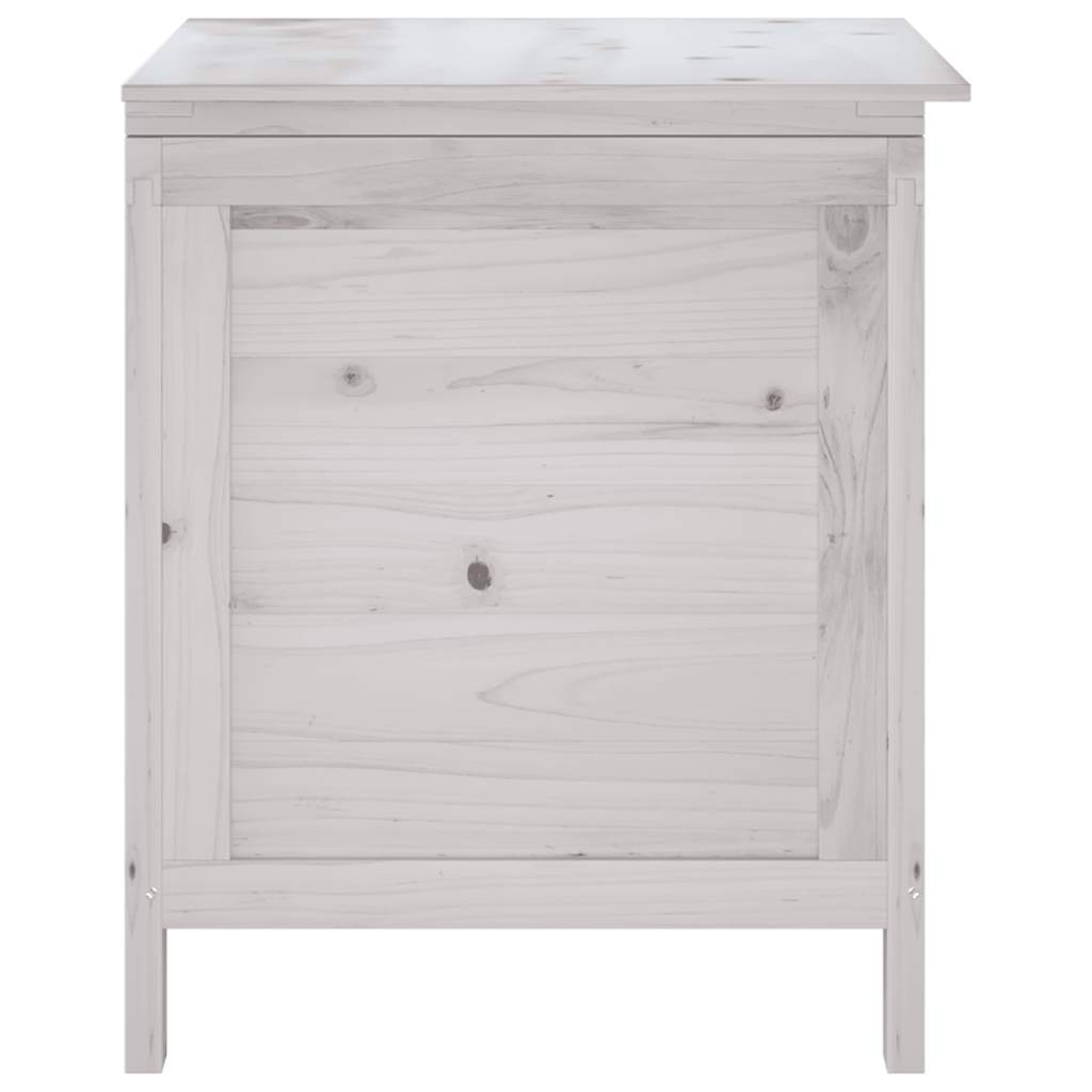opbevaringsboks til haven 50x49x56,5 cm massivt grantræ hvid