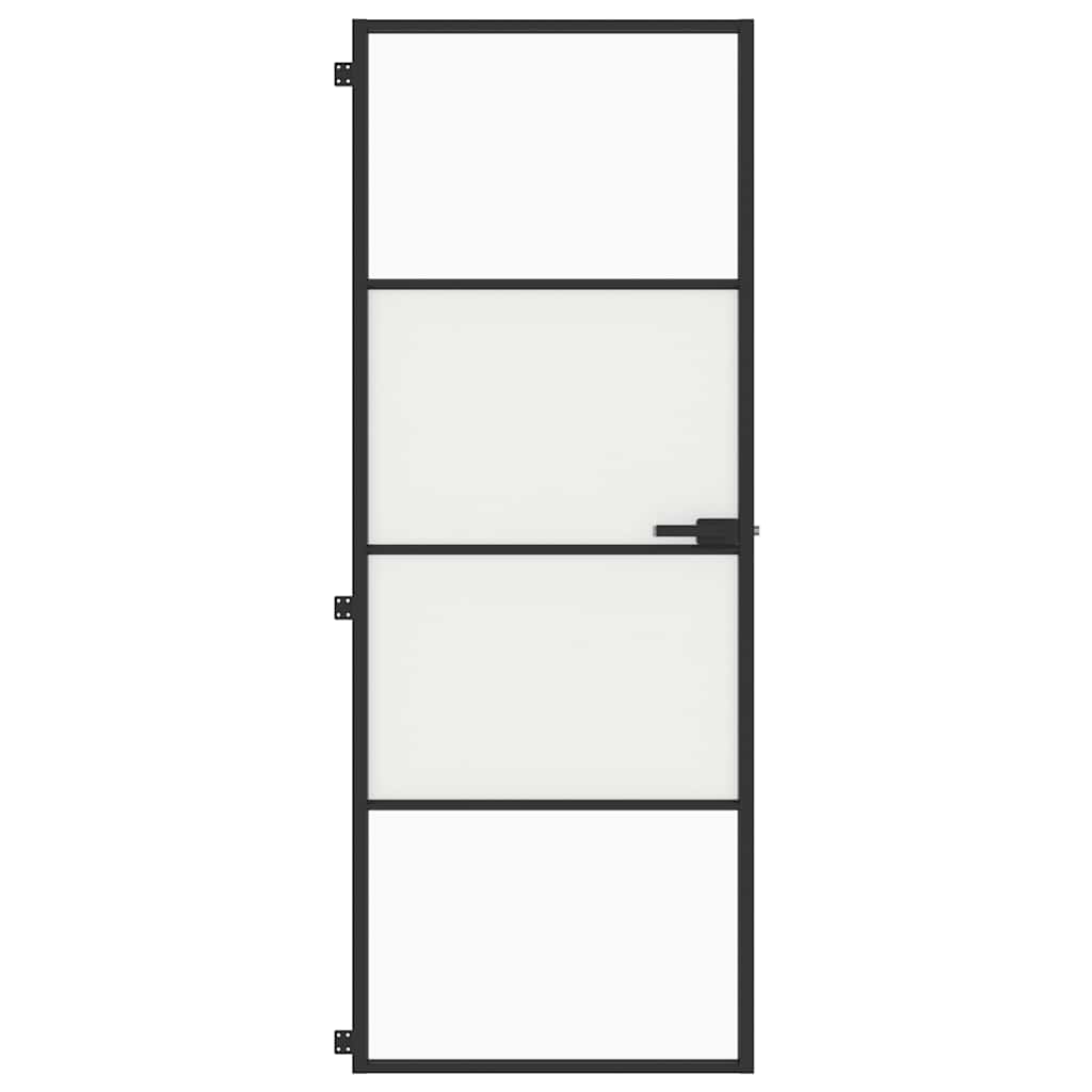 dør 76x201,5 cm hærdet glas og aluminium sort