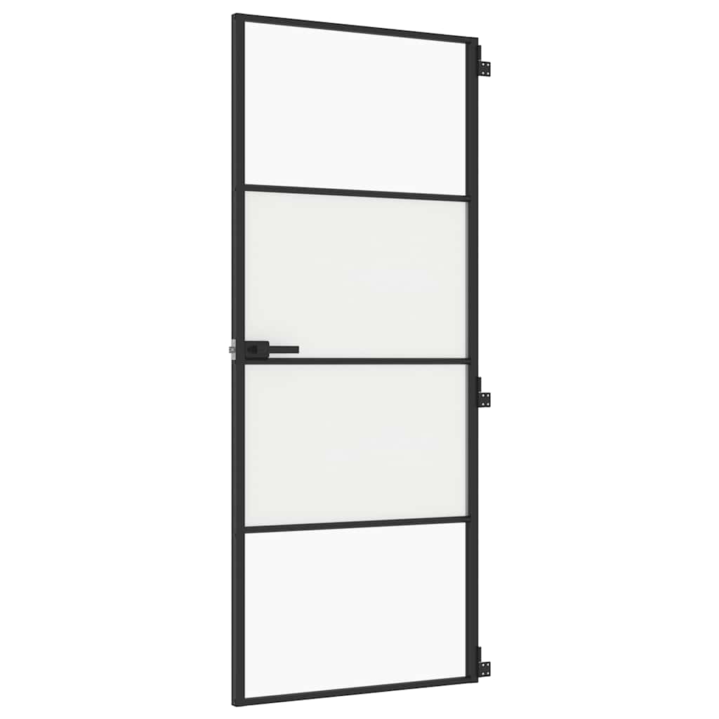 dør 83x201,5 cm hærdet glas og aluminium sort
