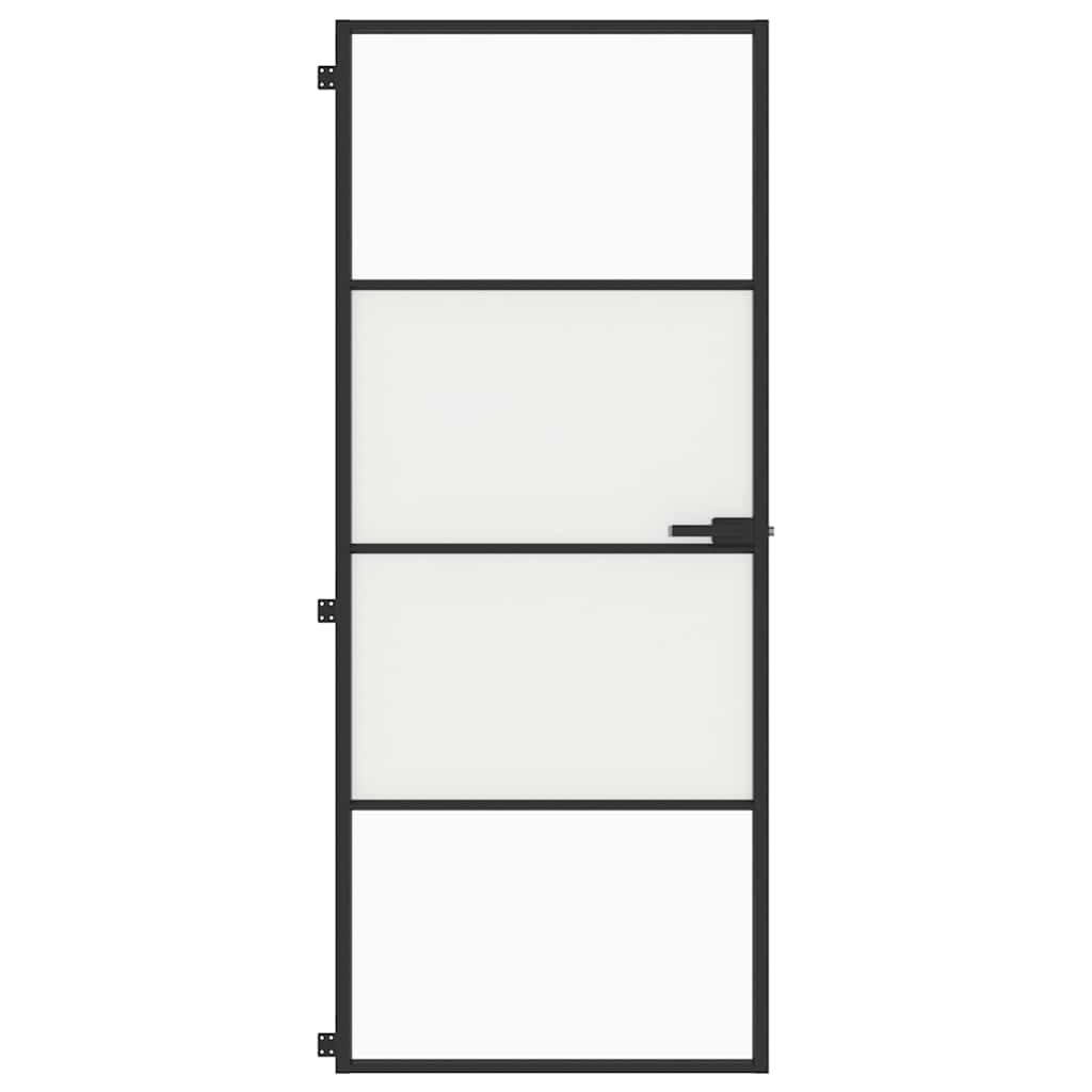 dør 83x201,5 cm hærdet glas og aluminium sort