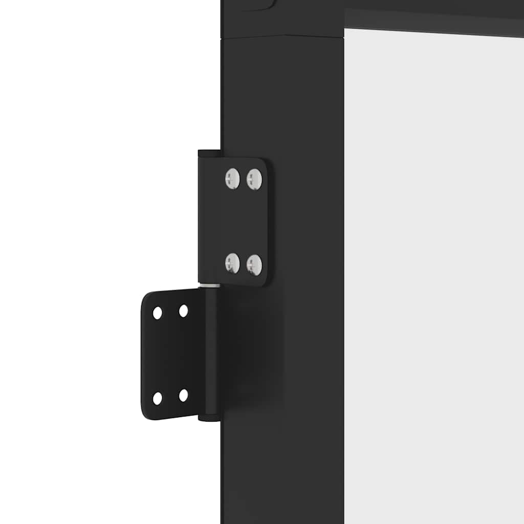 dør 83x201,5 cm hærdet glas og aluminium sort