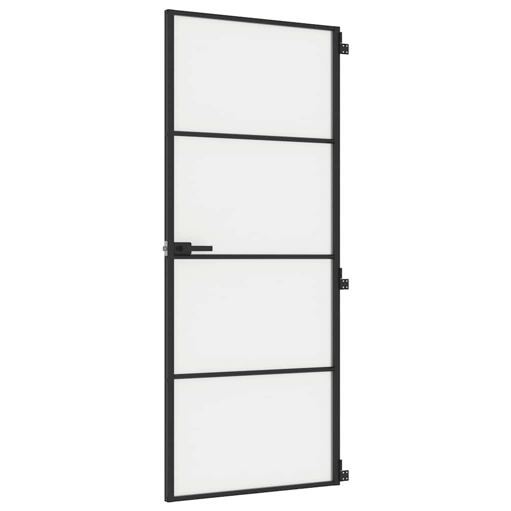 dør 83x201,5 cm hærdet glas og aluminium sort