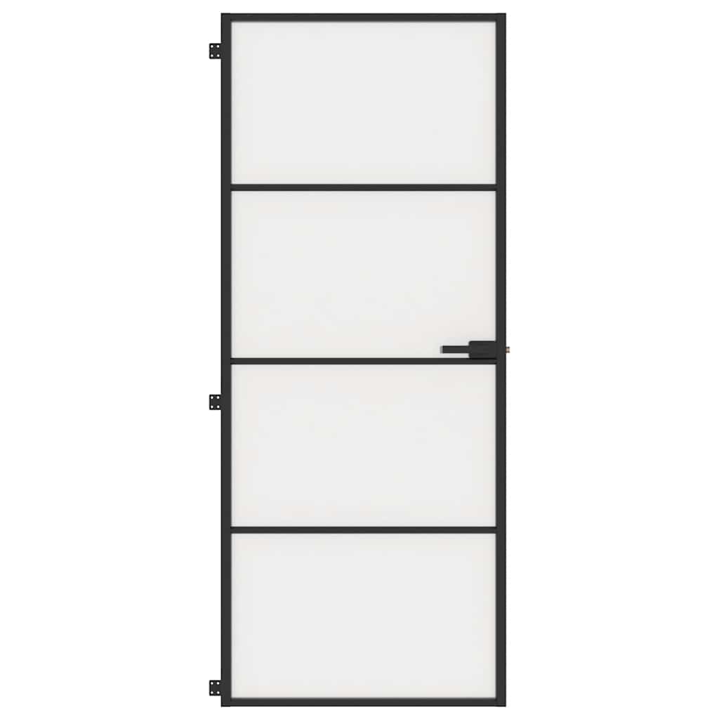 dør 83x201,5 cm hærdet glas og aluminium sort