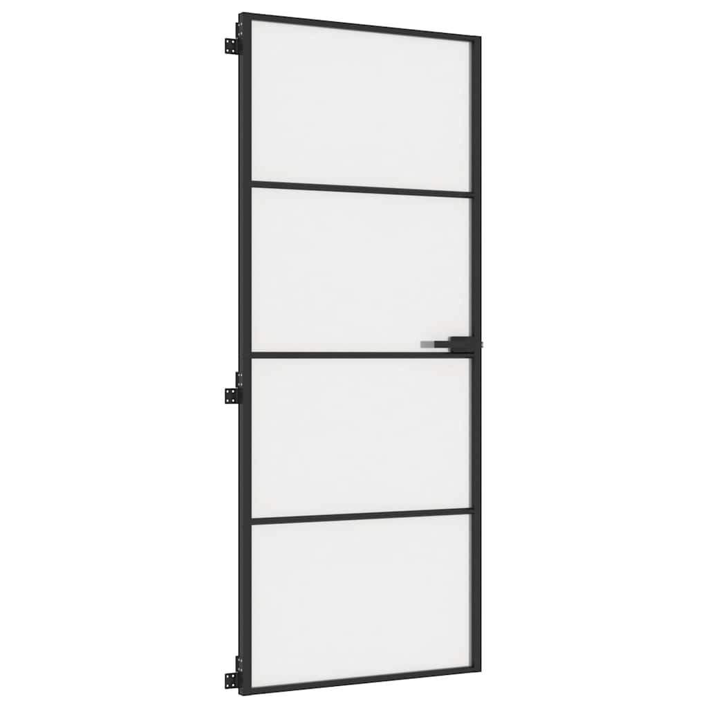 dør 83x201,5 cm hærdet glas og aluminium sort
