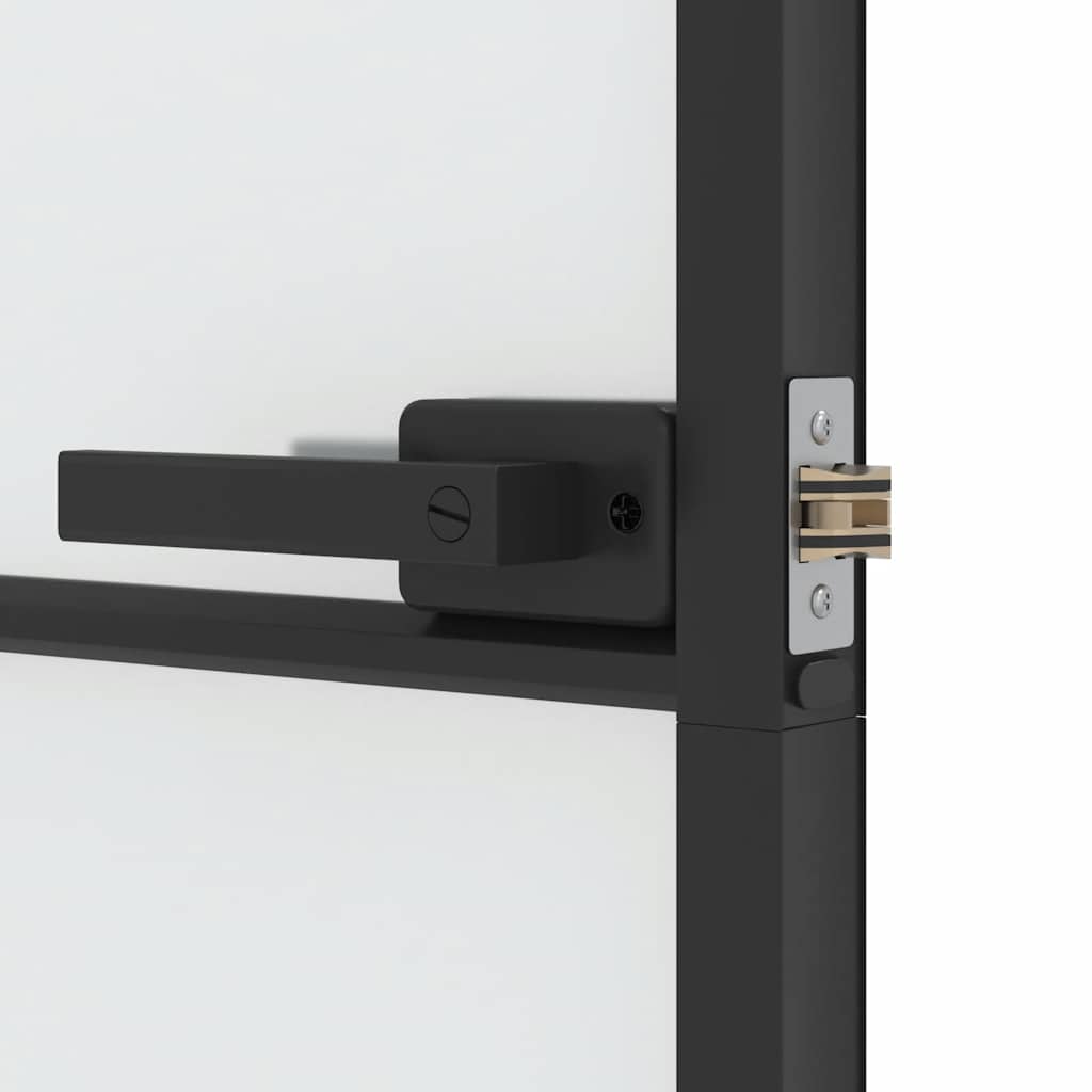 dør 83x201,5 cm hærdet glas og aluminium sort