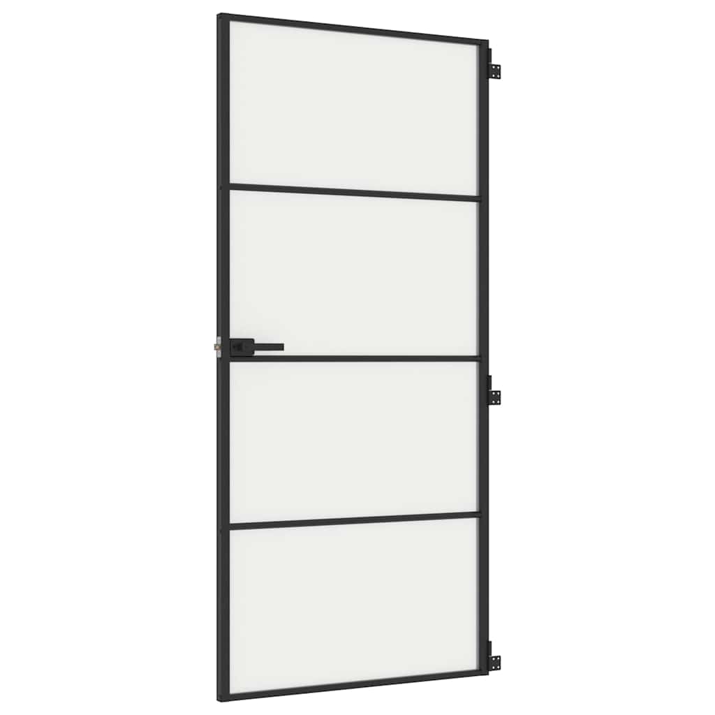 dør 93x201,5 cm hærdet glas og aluminium sort