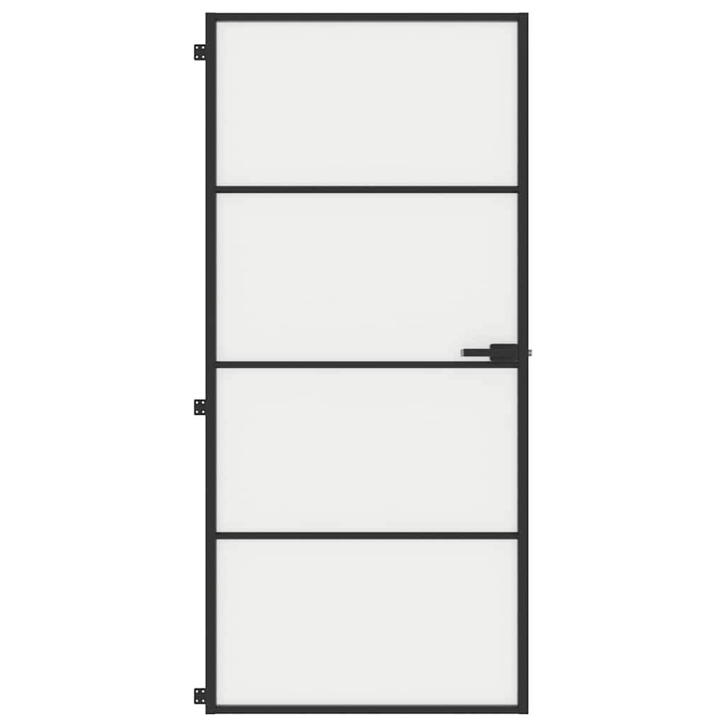 dør 93x201,5 cm hærdet glas og aluminium sort