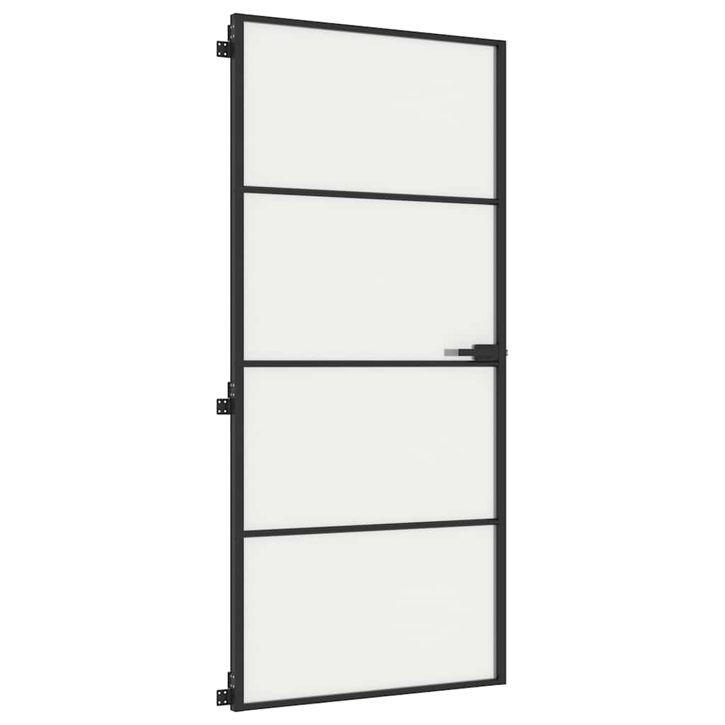 dør 93x201,5 cm hærdet glas og aluminium sort